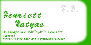 henriett matyas business card